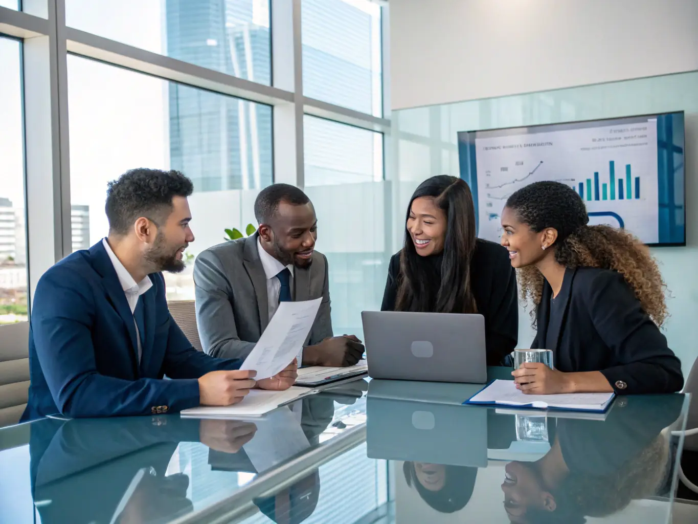 A group of diverse professionals collaborating around a table, brainstorming ideas and discussing strategies. The image represents a recent article on team collaboration techniques.